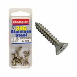 Fasteners Champion Stainless Steel Self Tapping Countersunk Screws 8g X 11/2