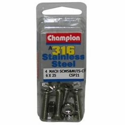 Tools Champion Mach Screws And Nuts Set 6x25mm