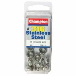 Fasteners Champion Plain Nuts M6